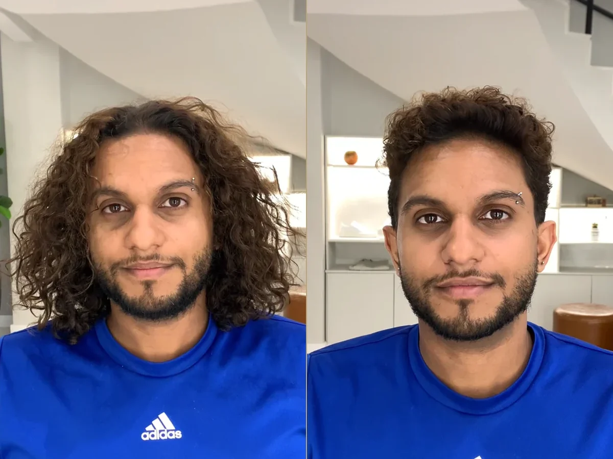 Antes e depois de uma transformação real