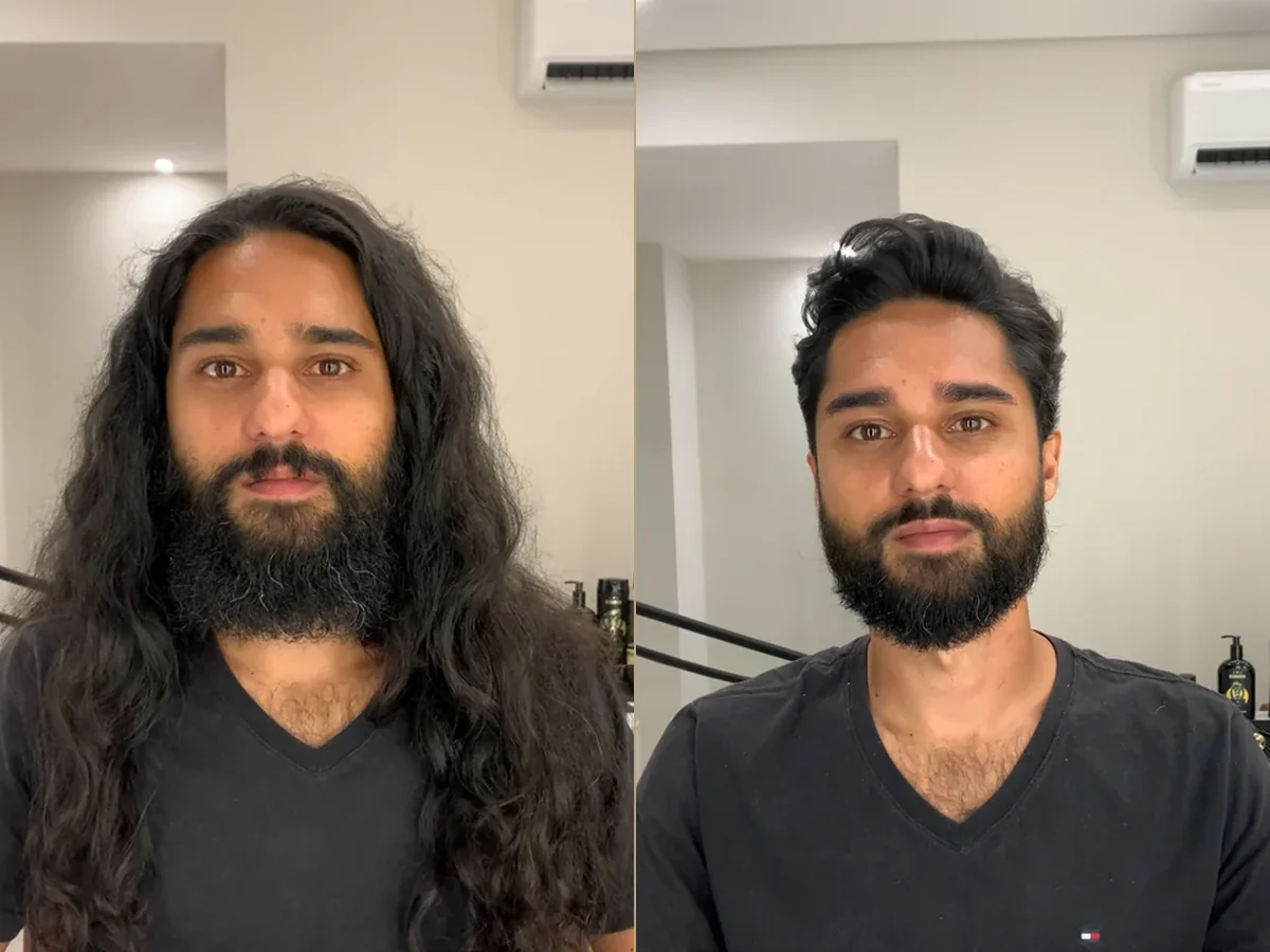 Antes e depois de uma transformação real